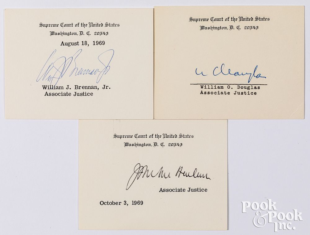 Appraisal: Three Associate Justice signatures Three Associate Justice signatures to include