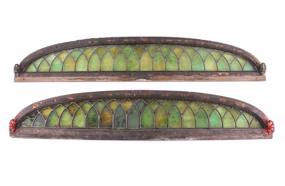 Appraisal: Northern Pacific Pullman Stained Glass Transoms For your consideration are