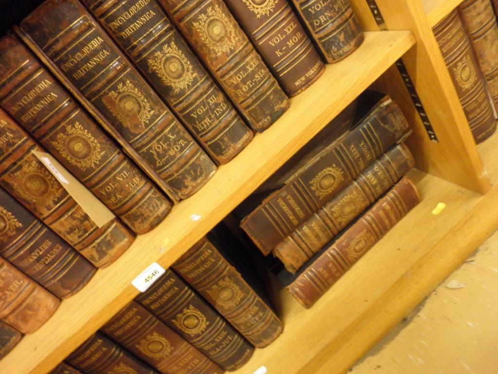 Appraisal: A large quantity of leather bound Encyclopaedia Britannica - three