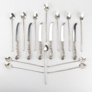 Appraisal: Eighteen Piece Sterling Silver and Sterling Handle Tableware Eighteen Piece