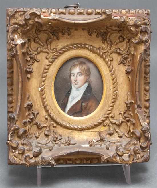 Appraisal: Continental School th century Portrait miniature of Philip Hone watercolor