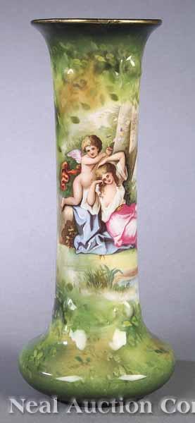 Appraisal: An Austrian Polychromed Porcelain Vase c marked Victoria Carlsbad having