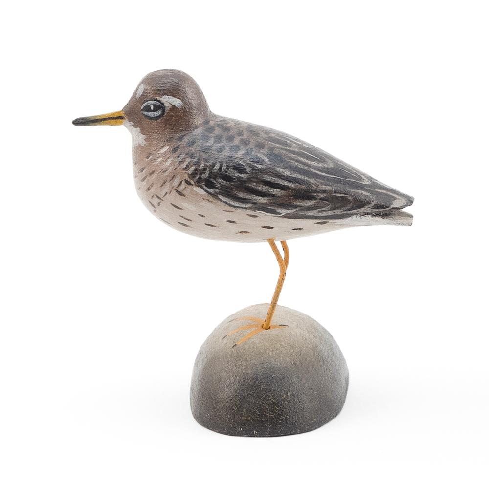 Appraisal: A ELMER CROWELL MINIATURE PURPLE SANDPIPER EAST HARWICH MASSACHUSETTS CIRCA