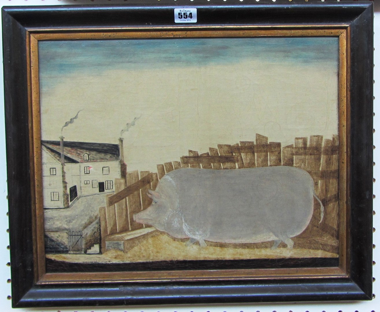 Appraisal: English Provincial School A prize pig oil on canvas cm