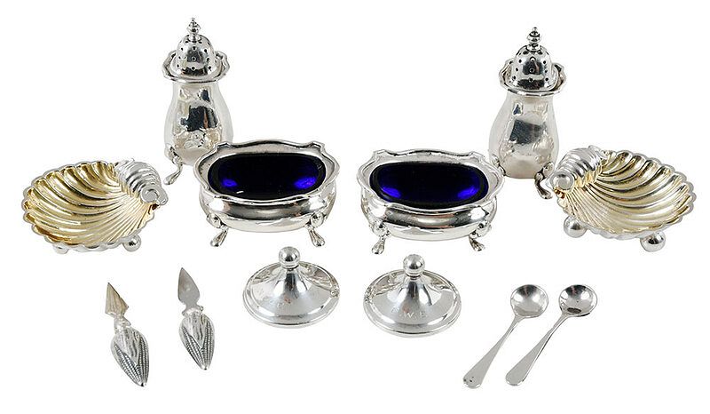 Appraisal: Sterling English Silver Table Items including English silver six caster