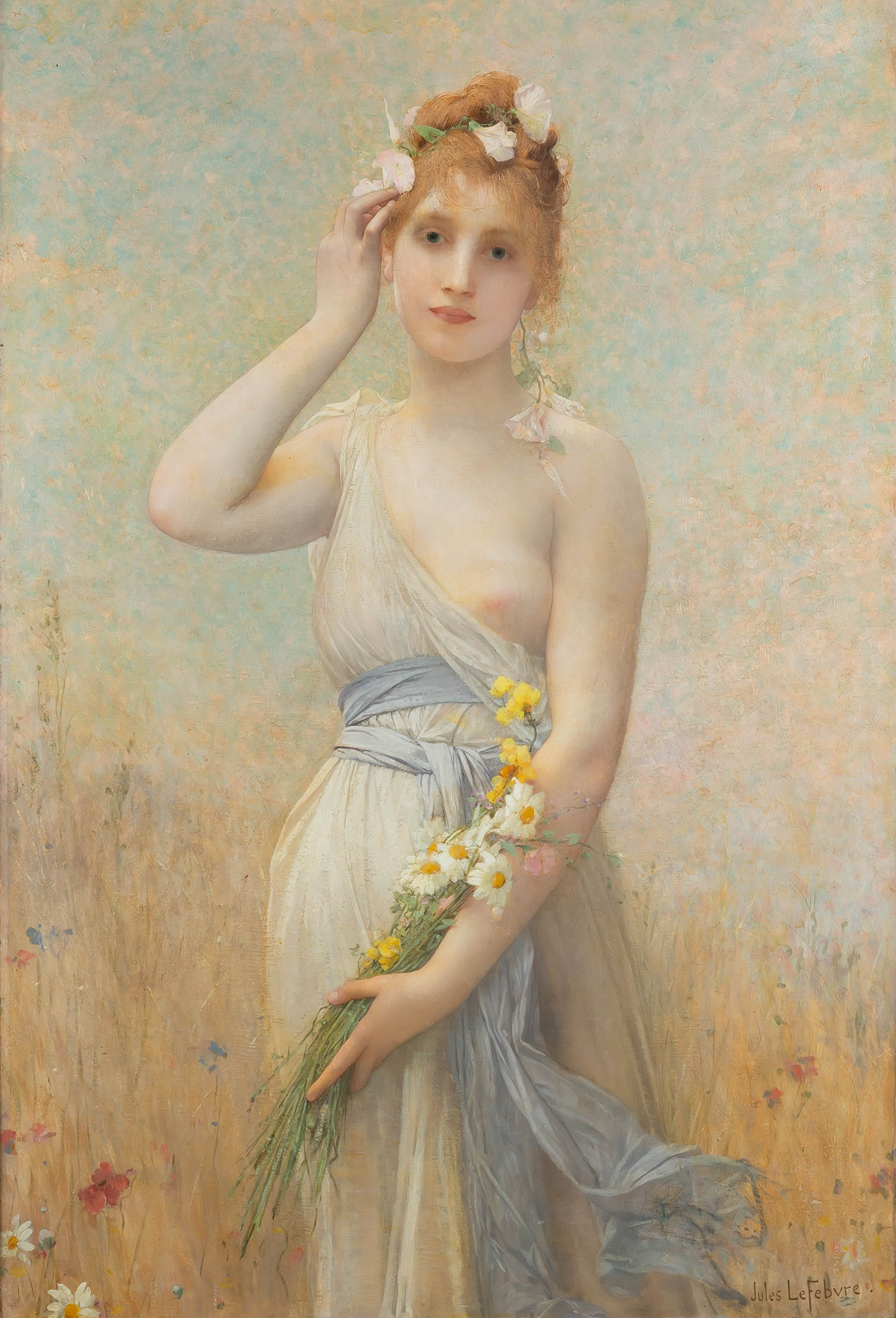 Appraisal: JULES JOSEPH LEFEBVRE FRENCH - MORNING GLORY oil on canvas