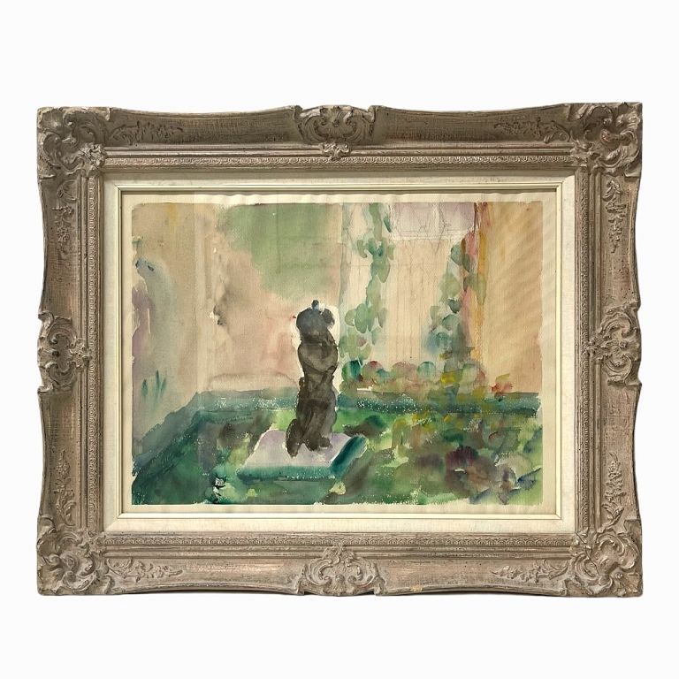 Appraisal: Unknown Artist Abstract Watercolor Landscape Unknown Artist Abstract Watercolor Landscape