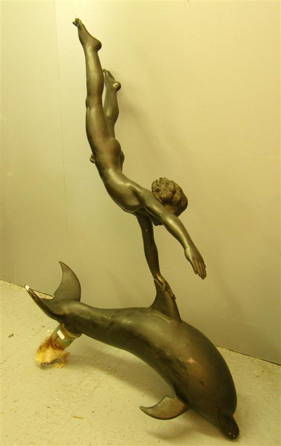 Appraisal: In the manner of David Wynne bronze alloy sculpture of