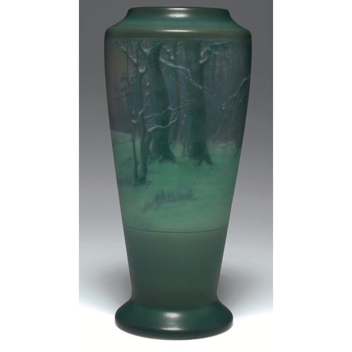 Appraisal: Good Rookwood vase large tapered form with a landscape in