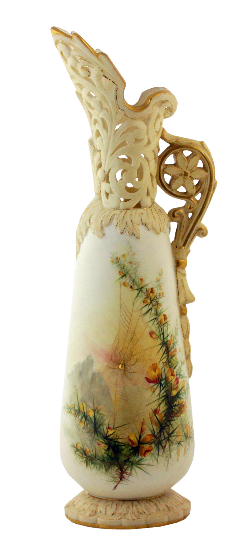 Appraisal: A Grainger and Company blush ivory ewer with pierced and