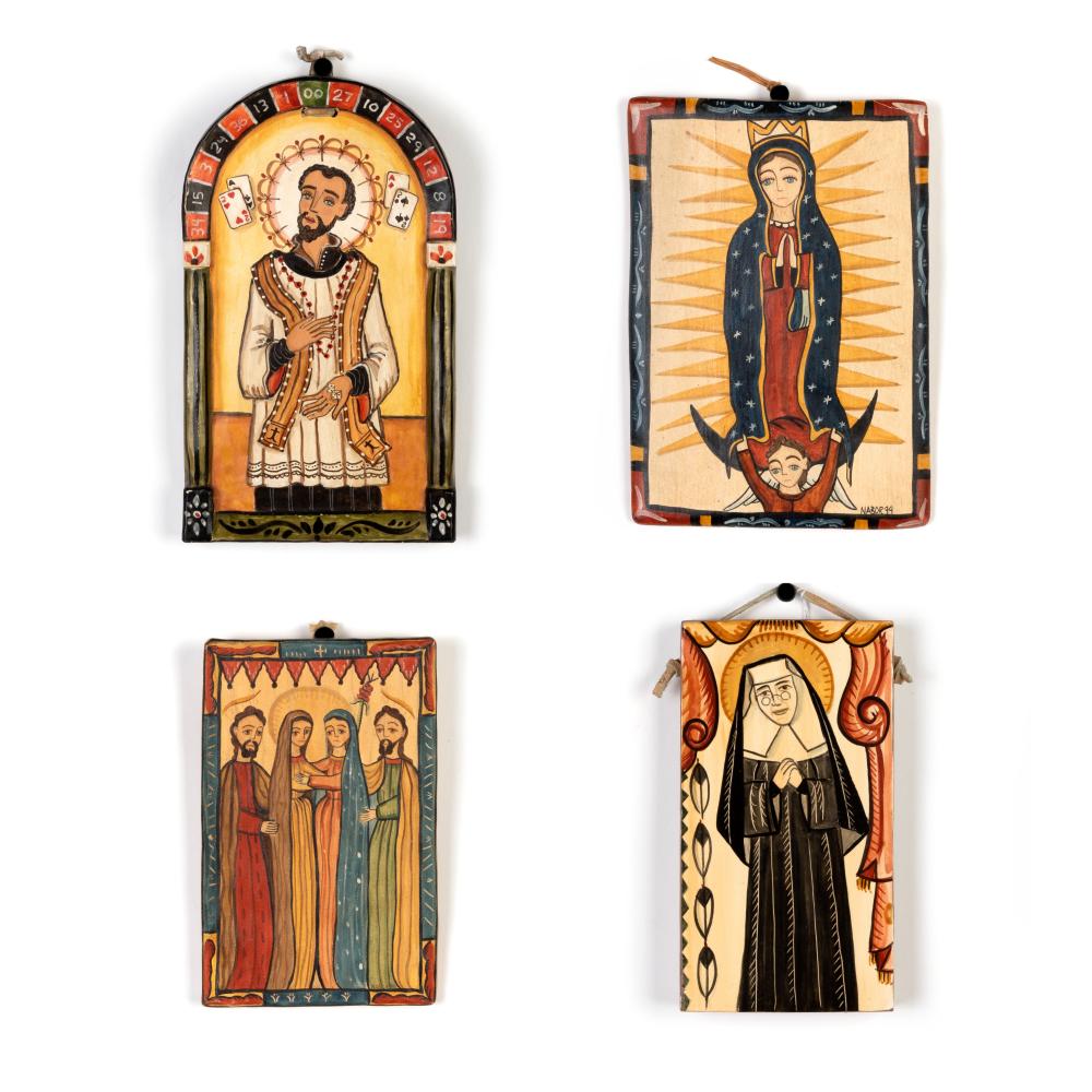 Appraisal: GROUP OF FOUR RETABLOS NUESTRA SE ORA DE GUADALUPE SAN