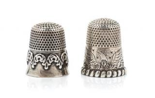 Appraisal: Two American Silver Thimbles Ketcham McDougall New York NY Late