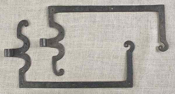 Appraisal: Unusual pair of wrought iron door hinges early th c