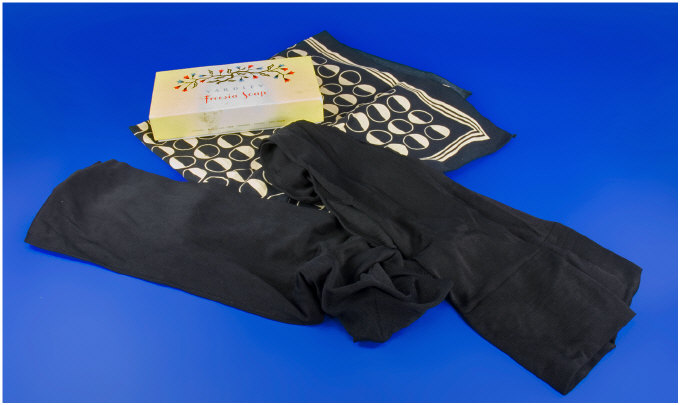 Appraisal: Biba Scarf c plus a Pair of 's Black Stockings