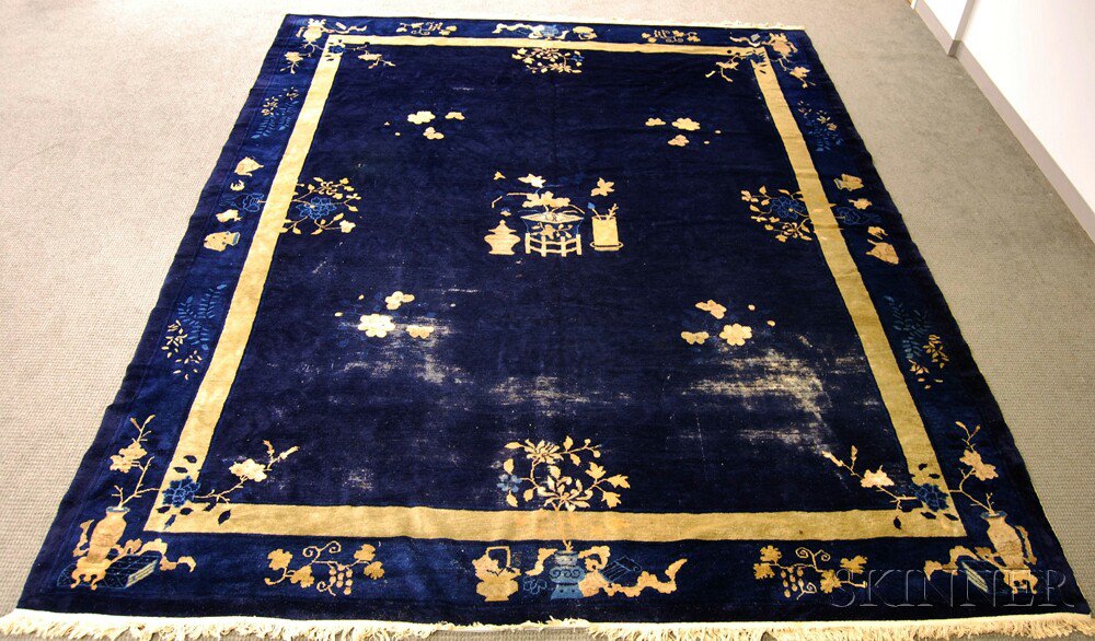 Appraisal: Chinese Carpet early th century wear throughout new fringes applied