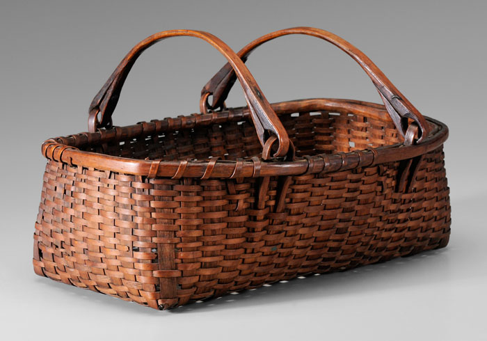 Appraisal: Oak Split Basket American late th early th century two