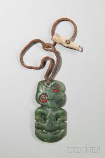 Appraisal: Maori Jade Ornament hei tiki c th century with original