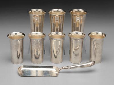 Appraisal: Eight sterling tumblers flared rims five by Revere Silver Co