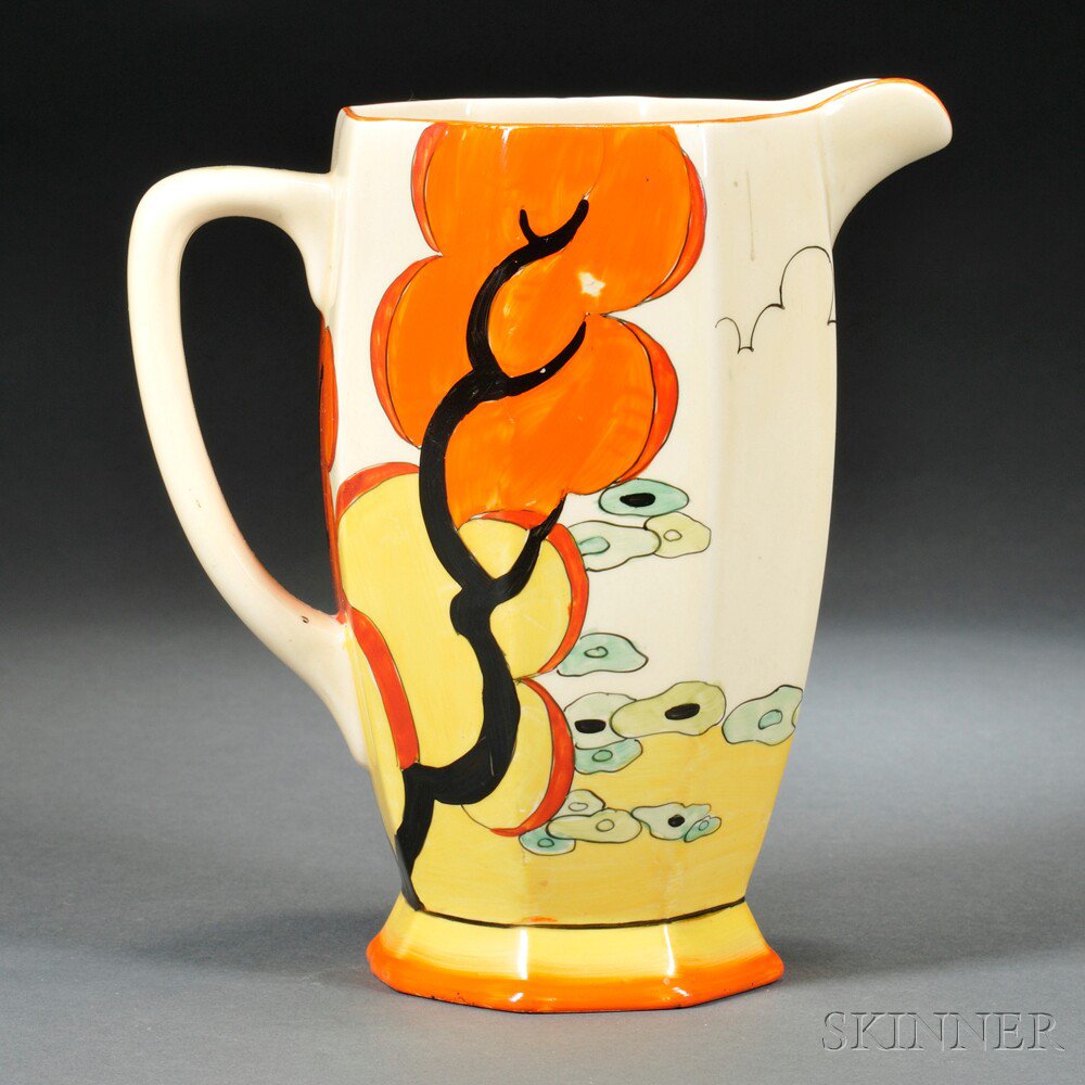 Appraisal: Clarice Cliff Orange Erin Athens Jug England c Bizarre ware