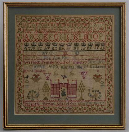 Appraisal: GREENOCK FEMALE SCHOOL OF INDUSTRY SAMPLER Elizabeth Turner aged Oct