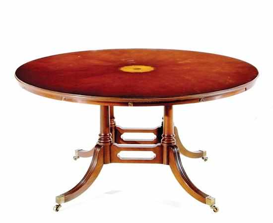 Appraisal: Regency style mahogany dining table Bevan Funnell circular top with