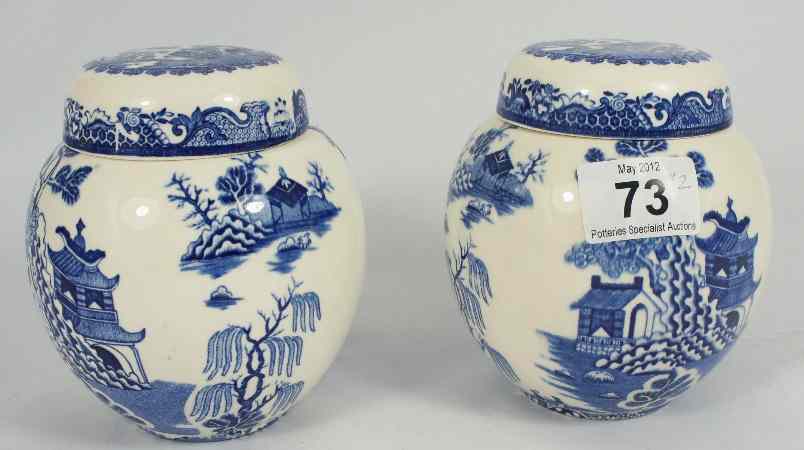 Appraisal: Pair of Masons Blue and White Ginger Jars made for