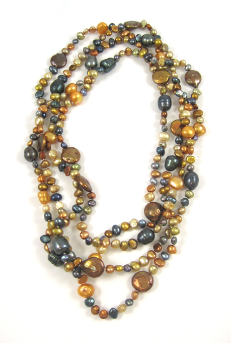 Appraisal: ROPE LENGTH PEARL NECKLACE made from dyed pearls in colors