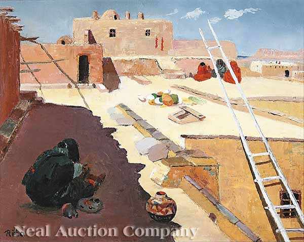 Appraisal: Rita Hoffman Shulak American Colorado th c Pueblos oil on