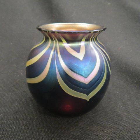 Appraisal: Charles Lotton Art Glass Vase amethyst with silver luster pulled