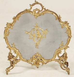 Appraisal: FRENCH GILT BRONZE FIRE SCREEN FRENCH GILT BRONZE FIRE SCREEN