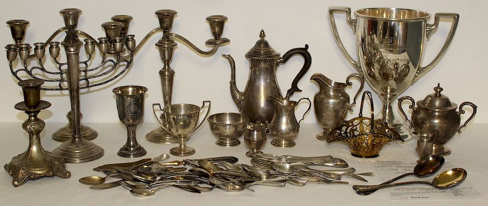 Appraisal: SILVER Assorted Silver Hollow Ware and Flatware Includes a Gorham