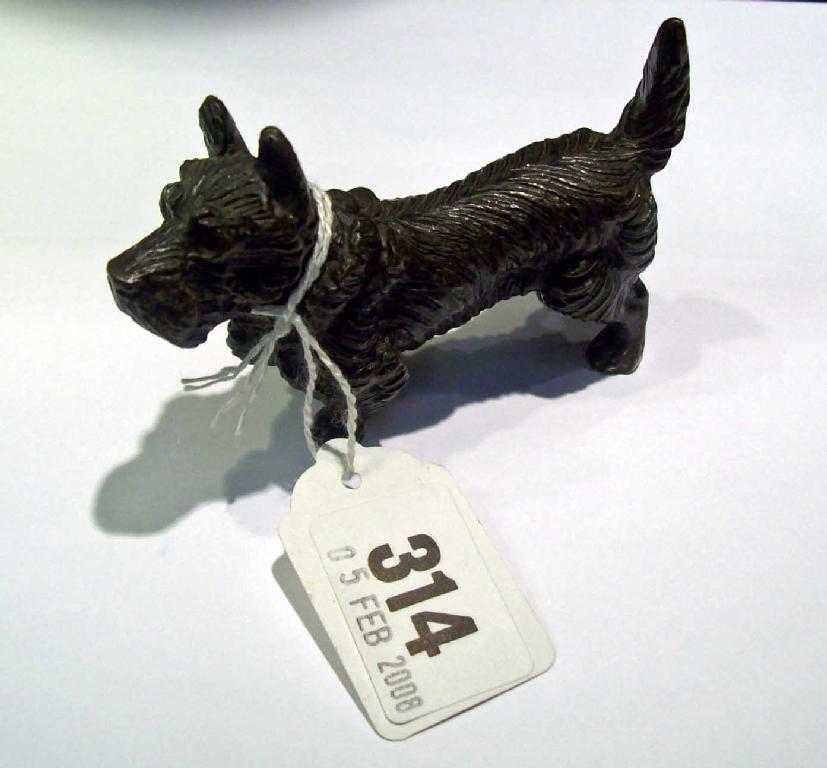 Appraisal: A small bronze ornament of a Terrier -