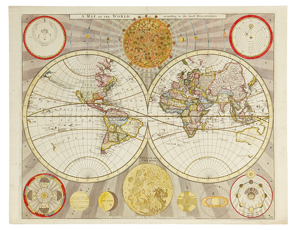 Appraisal: UNRECORDED WORLD MAP BY CARINGTON BOWLES BOWLES CARINGTON A Map