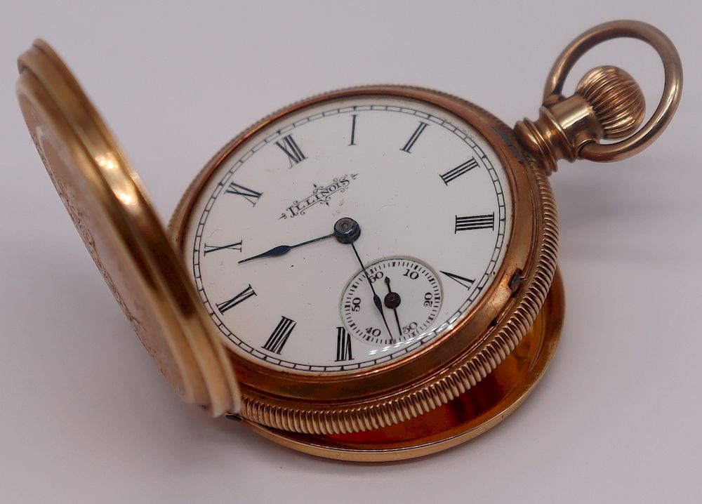 Appraisal: JEWELRY Vintage Illinois kt Gold Pocket Watch Vintage Illinois kt