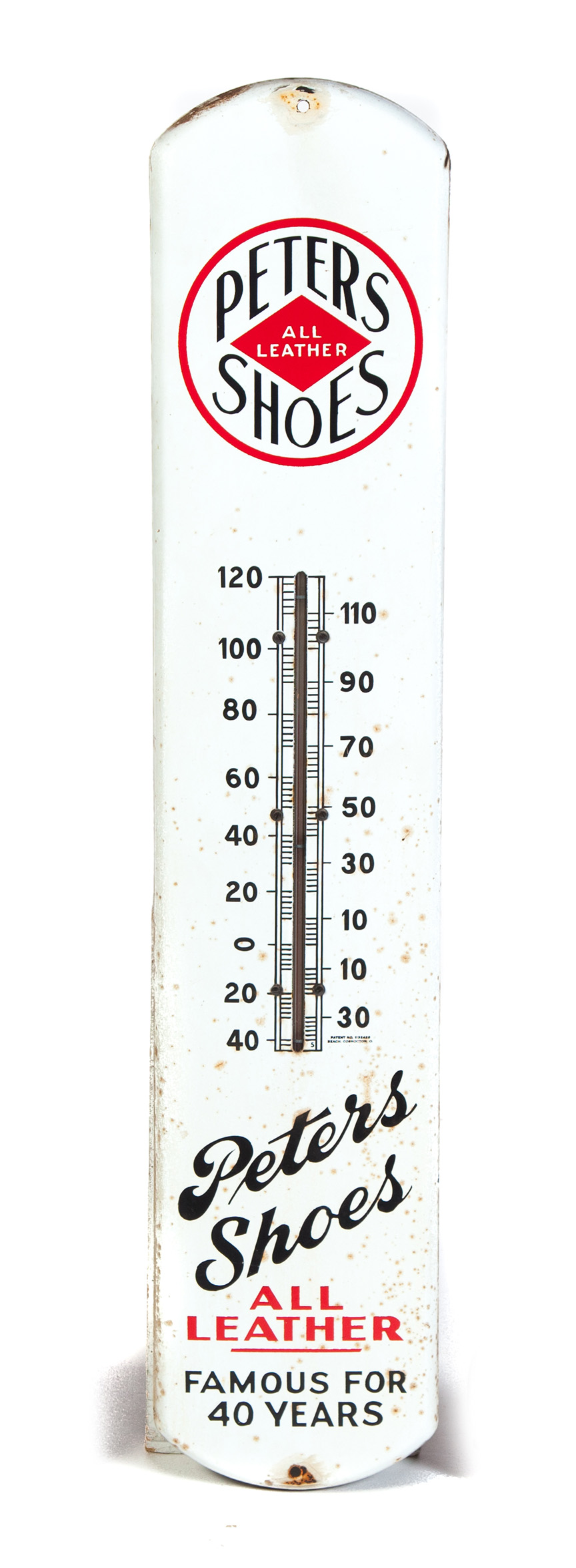 Appraisal: PETERS SHOES THERMOMETER American mid-late th century Thermometer with diamond