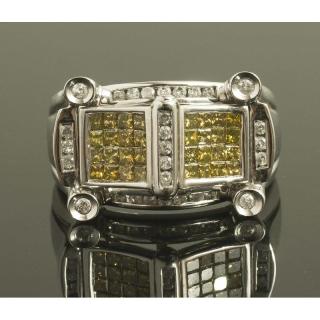 Appraisal: Diamond Ring k white gold ring containing irradiated yellow diamonds