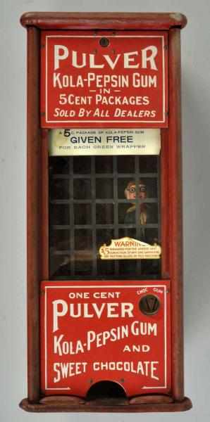 Appraisal: Pulver Kola-Pepsin Gum Dispenser Description Early s Working Foxy Grandpa