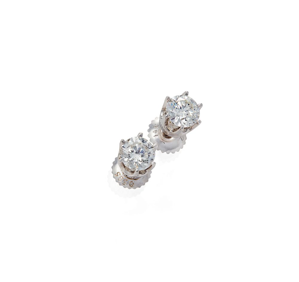 Appraisal: k Diamond Earrings k diamond studs carat TW SI clarity