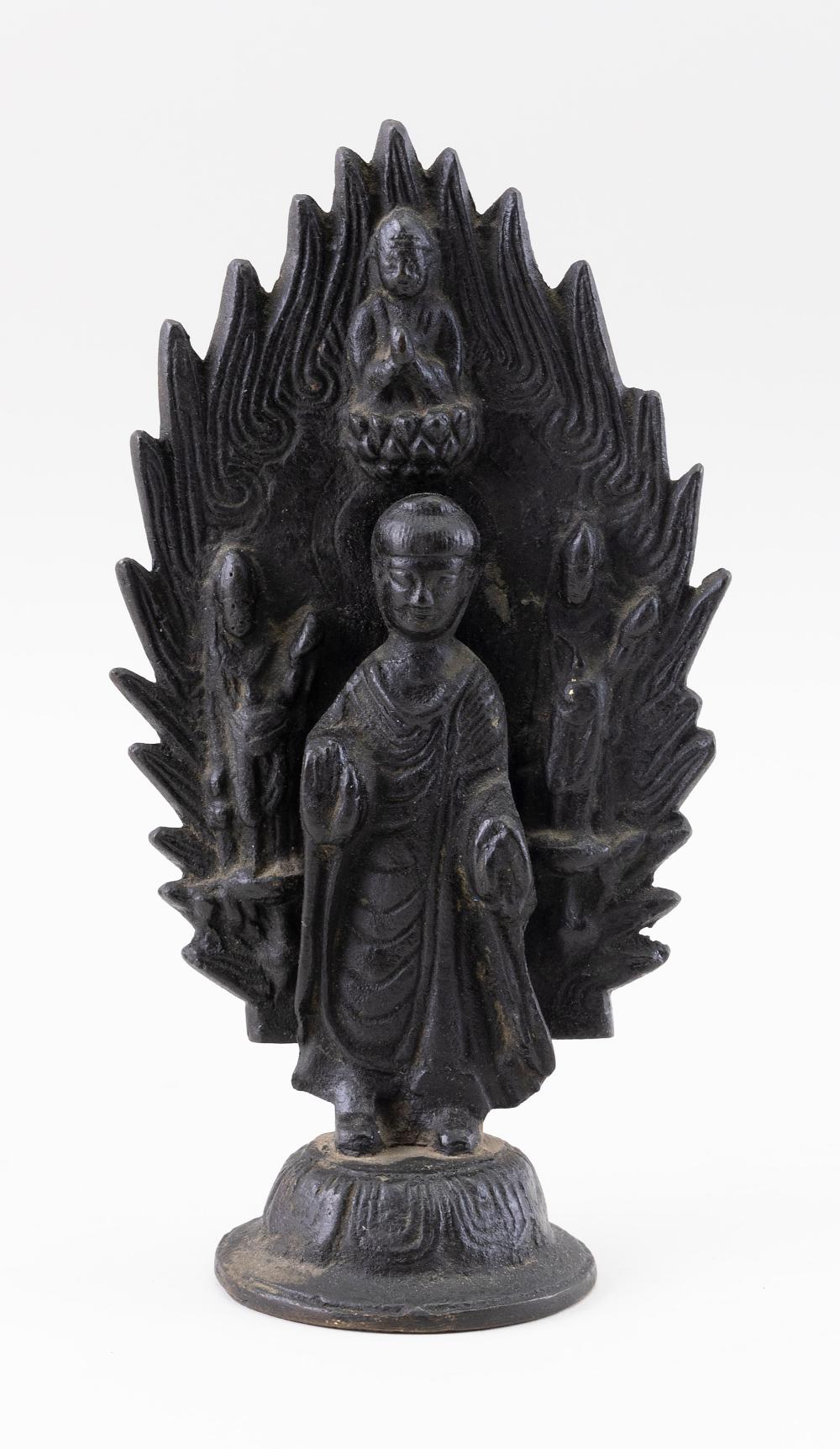 Appraisal: CHINESE BRONZE FIGURE OF BUDDHA TH CENTURY HEIGHT CHINESE BRONZE