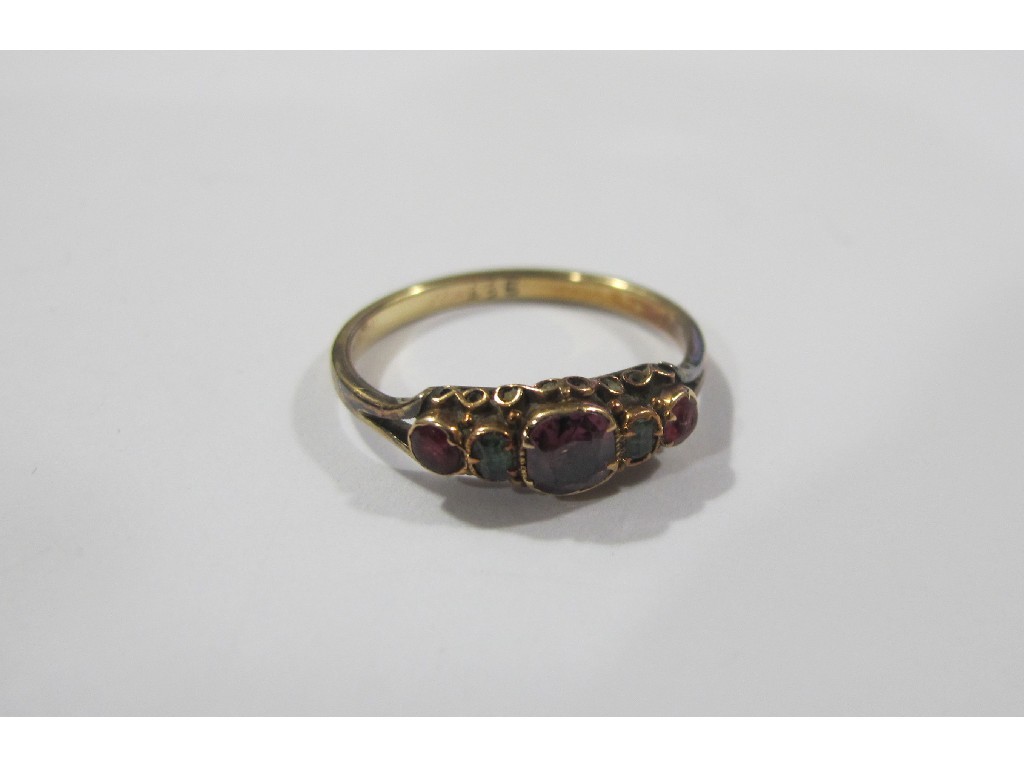 Appraisal: Victorian ct rose gold gem set five stone ring