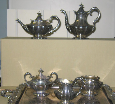 Appraisal: REED BARTON VICTORIAN TEA COFFEE SET Plated silver five piece