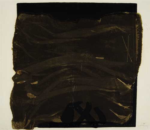 Appraisal: ANTON TAPIES Untitled Color lithograph and collotype with flocking x