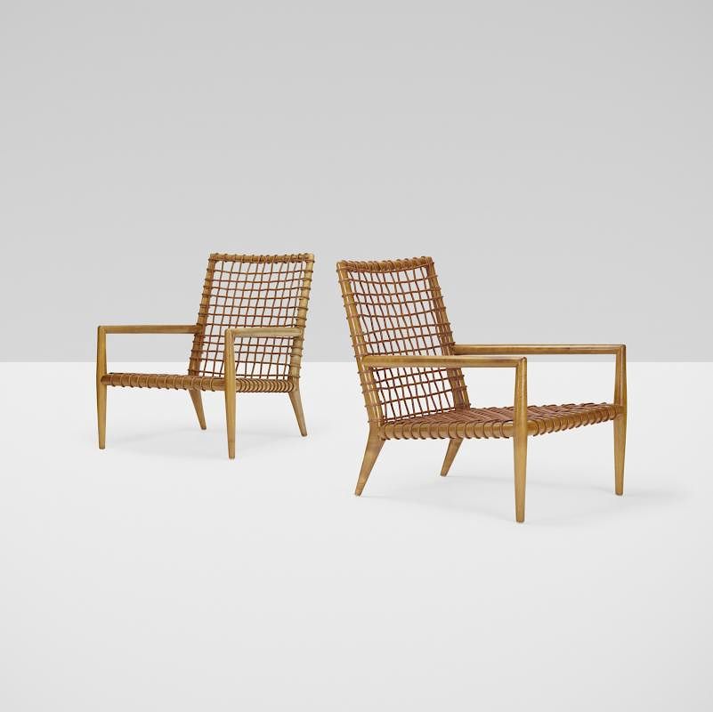 Appraisal: T H Robsjohn-Gibbings lounge chairs model no pair T H