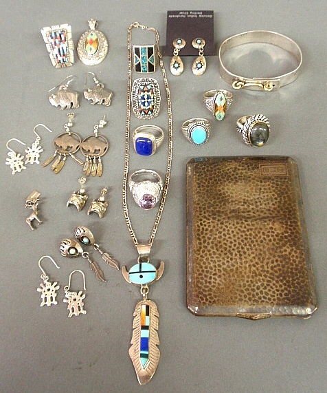 Appraisal: - Group of sterling silver and other silver jewelry to