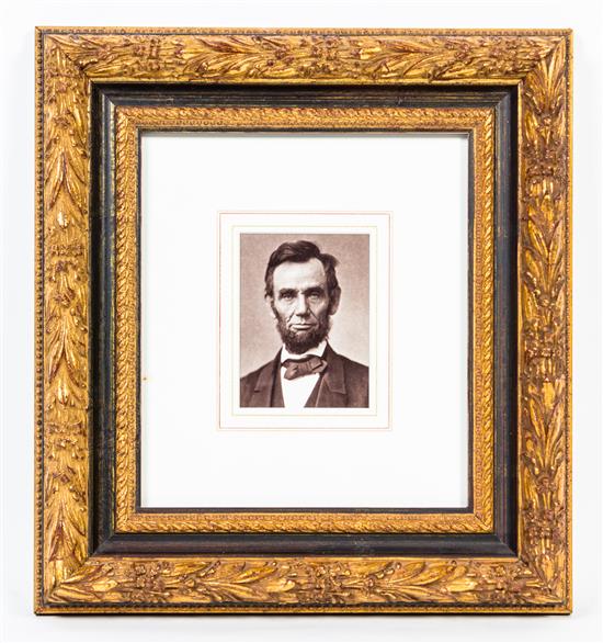 Appraisal: Sale Lot A Shoulder Length Portrait of Abraham Lincoln printed