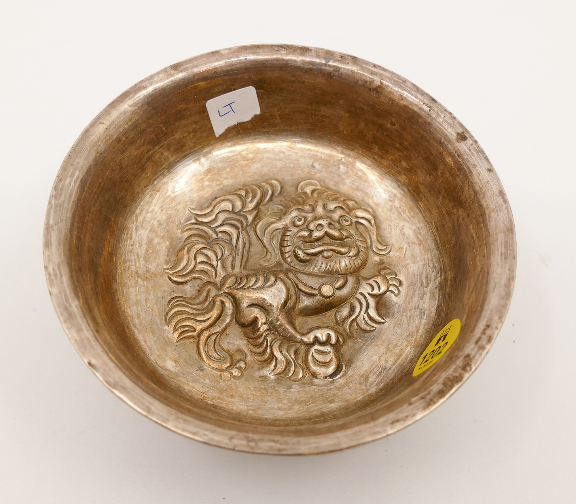 Appraisal: Tibetan Silver Repousse Offering Bowl- ''