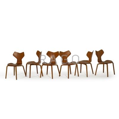 Appraisal: ARNE JACOBSEN - FRITZ HANSEN Six Grand Prix chairs Denmark