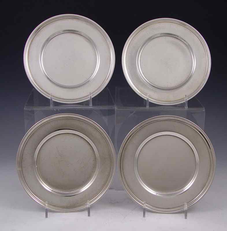 Appraisal: TIFFANY CO STERLING BREAD PLATES Marked Tiffany Co Makers Sterling