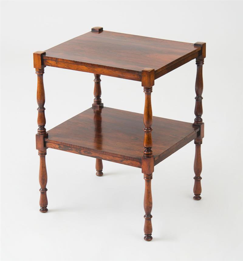 Appraisal: REGENCY STYLE ROSEWOOD TWO-TIER LOW TABLE x x in Ambassador