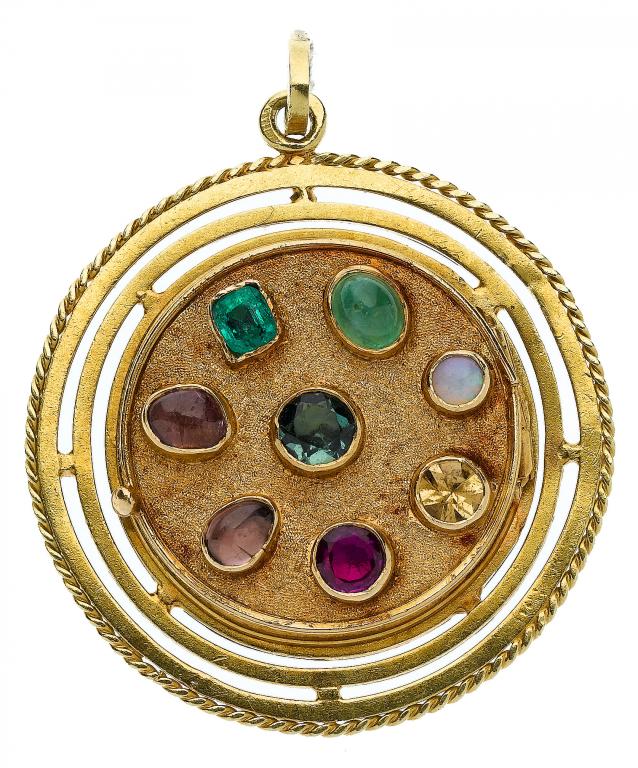 Appraisal: A GEM SET 'REGARD' LOCKET with pierced border th c